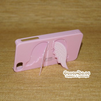 Чехол на iPhone с крылышками-подставкой "Angel Wings Series" розовый