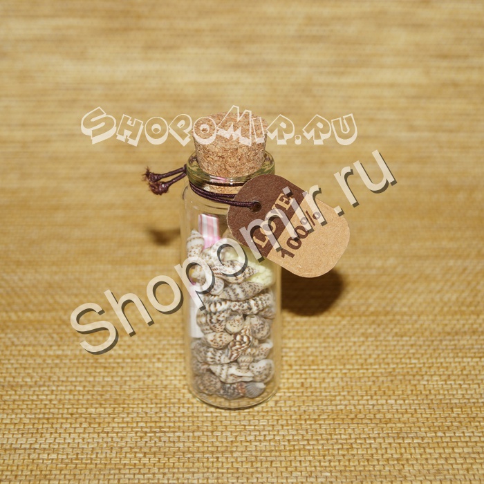 Бутылочка Пожелание с ракушками